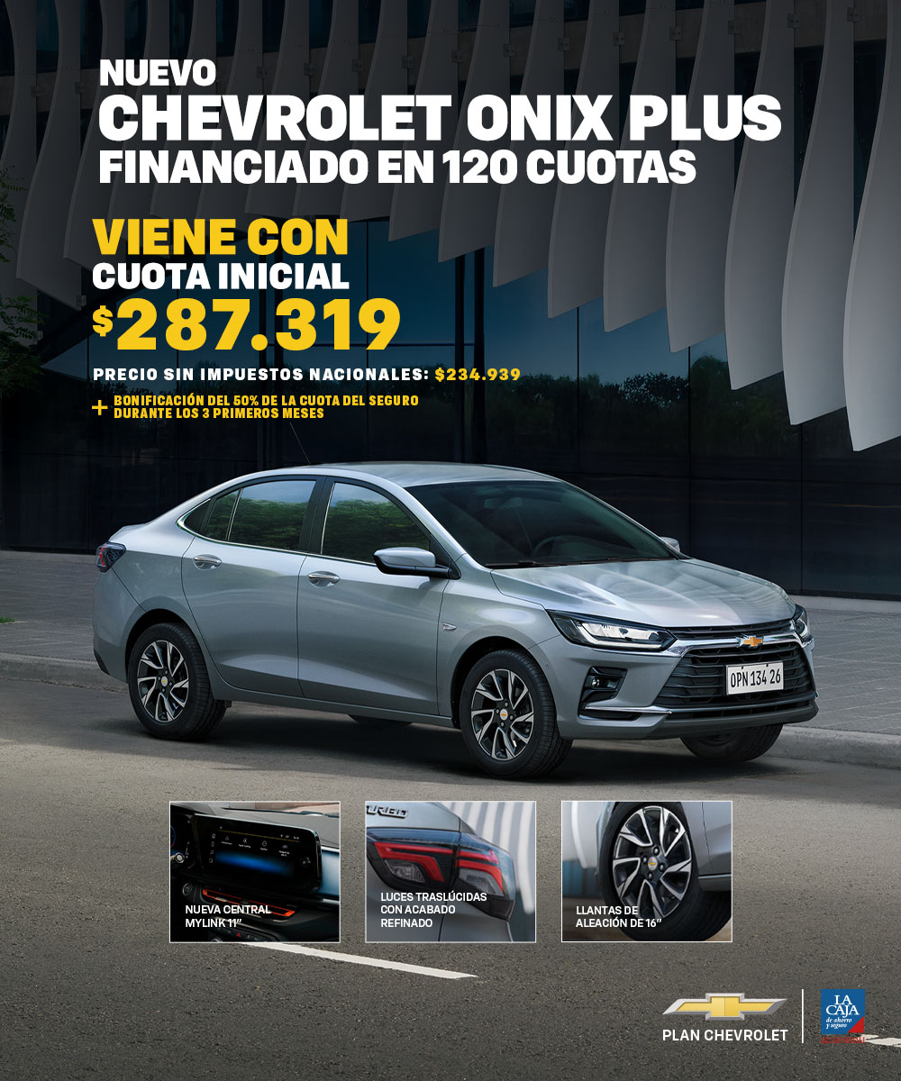 Chevrolet Onix Plus plateado financiado en 120 cuotas con plan Chevrolet.