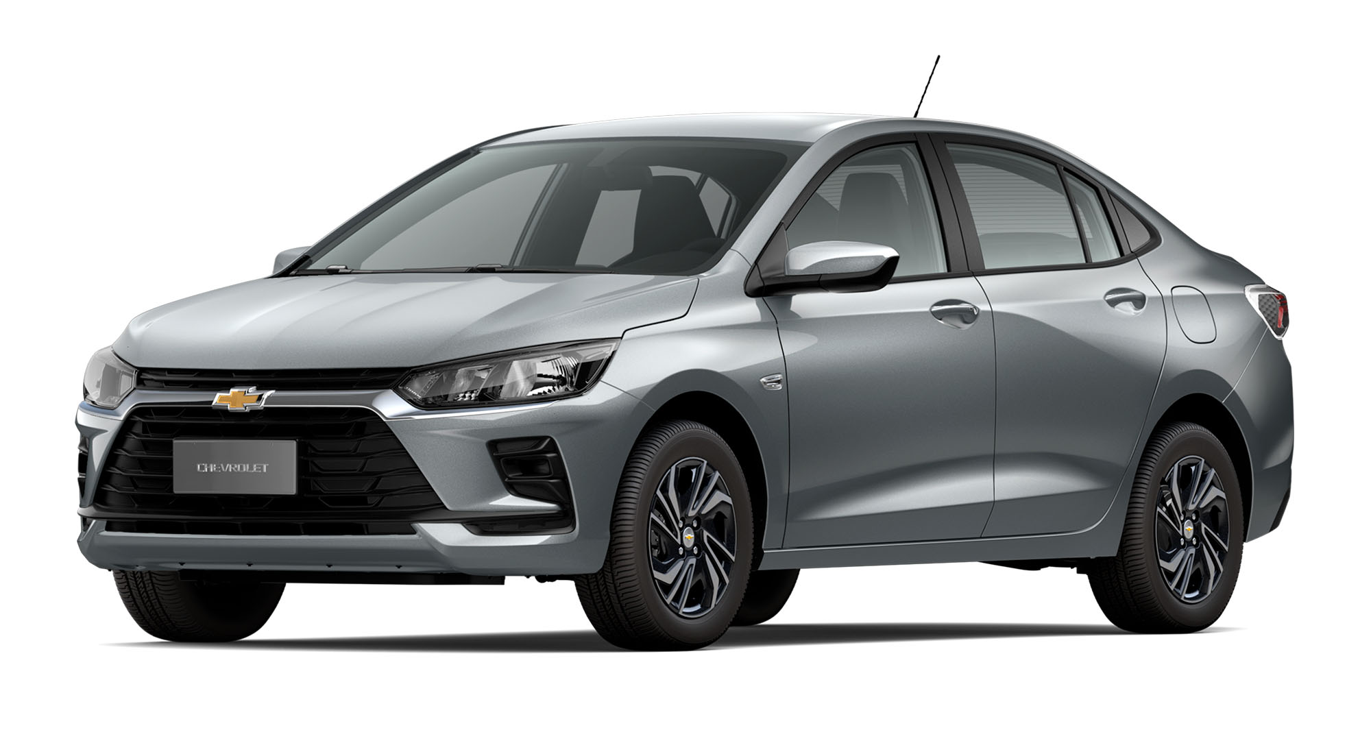 Chevrolet Onix plus color plata sharkskin